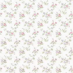 Galerie Wallcoverings Product Code G67896 - Miniatures 2 Wallpaper Collection - Pink White Green Purple Colours - Medium Rose Trail Design
