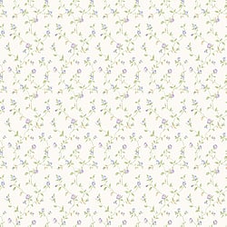 Galerie Wallcoverings Product Code G67935 - Miniatures 2 Wallpaper Collection - White Purple Blue Green Colours - Small Rose Trail Design