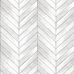 Galerie Wallcoverings Product Code G68001 - Organic Textures Wallpaper Collection - White Grey Colours - Chevron Wood Design