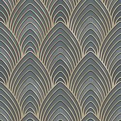 Galerie Wallcoverings Product Code G68018 - Utopia Wallpaper Collection - Blue Gold Colours - Arch Array Design