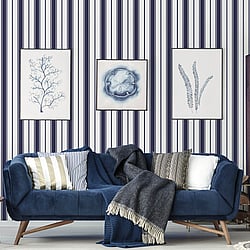 Galerie Wallcoverings Product Code G68065 - Smart Stripes 3 Wallpaper Collection - Navy Colours - Heritage Stripe Design