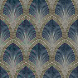 Galerie Wallcoverings Product Code G68083 - Special FX 2 Wallpaper Collection - Navy, Taupe Colours - Nouveau Scallop Design