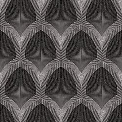 Galerie Wallcoverings Product Code G68084 - Special FX 2 Wallpaper Collection - Silver, Black, Silver Colours - Nouveau Scallop Design