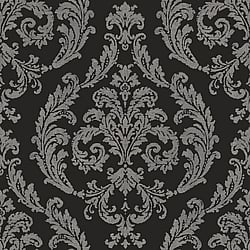 Galerie Wallcoverings Product Code G68676 - Palazzo 2 Wallpaper Collection - Black,Silver Grey Colours - Silk Damask Design