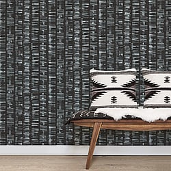 Galerie Wallcoverings Product Code G78282 - Bazaar Wallpaper Collection - Black Teal Colours - Aztec Design