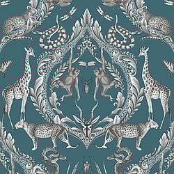 Galerie Wallcoverings Product Code G78313 - Bazaar Wallpaper Collection - Teal Colours - Menagerie Design