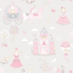 Galerie Wallcoverings Product Code G78370 - Tiny Tots 2 Wallpaper Collection - Grey Pinks Colours - Fairytale Design