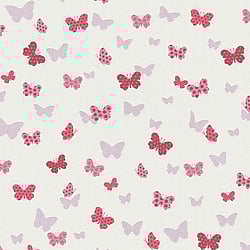 Galerie Wallcoverings Product Code HO20067 - Home Wallpaper Collection - Lilac Red White Pink Colours - Butterfly Motif Design
