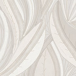 Galerie Wallcoverings Product Code HZ62066 - Horizon Wallpaper Collection - Cream Metallic White Colours - Flowing Leaf Design