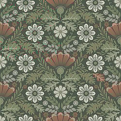 Galerie Wallcoverings Product Code S24124 - Sommarang 2 Wallpaper Collection - Green Colours - An array of flowers and leaves Design