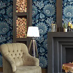 Galerie Wallcoverings Product Code TJ41012 - Mulberry Tree Wallpaper Collection - Blue Colours - Sheffield Design