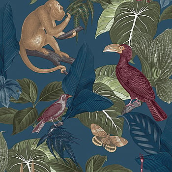 Galerie Wallcoverings Product Code 18503 - Into The Wild Wallpaper Collection - Blue Colours -  