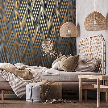 Galerie Wallcoverings Product Code 34263 - Urban Textures Wallpaper Collection - Black  Copper Colours -  