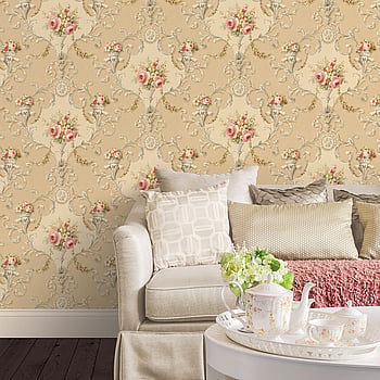 Galerie Wallcoverings Product Code CI38234 - Classic Silks 4 Wallpaper Collection - Brown Red Yellow Colours -  