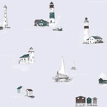 Galerie Wallcoverings Product Code G23311 - Deauville 2 Wallpaper Collection - Green Grey White Colours -  